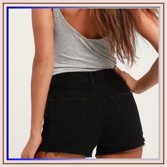 Sofia Black Denim Shorts - Picture 3 of 3